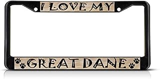 Sign Destination Metal Insert License Plate Frame Great Dane Dog Pet Weatherproof Car Accessories Black 2 Holes Solid Insert 1 Frame