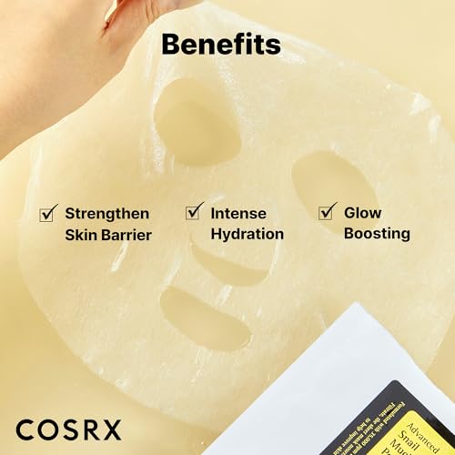 image for COSRX Snail Mucin Sheet Mask 10 EA with Snail Mucin Serum, Self Care, 