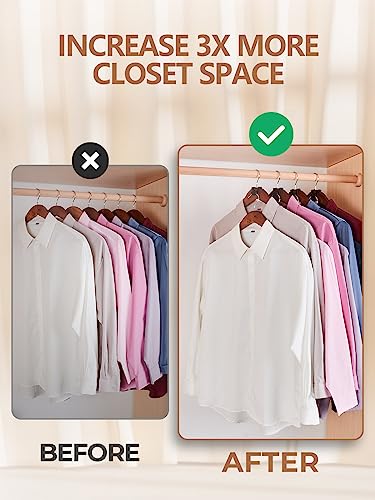 HOUSE DAY Space Saving Hanger Hooks 60 Pack, Black Clothes Hanger Connector Hooks, Heavy Duty Hanger Hooks Space Saver, Premium College Dorm Room Essentials, Good Closet Organizers and Storage - Image 3