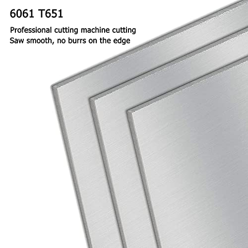 Image of 2Pack 6061 T651 Aluminum Sheet Metal 12 x 12 x 1 /16(0.06 inch) Inch Flat Plain Aluminum Plate Covered with Protective Film, Rectangle Aluminum Metal Plate for Crafting, DIY, Industrial, 1.5mm Thick