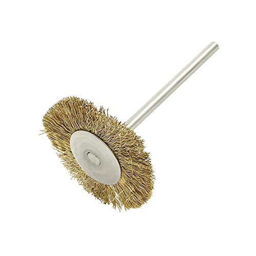Image of 20Pcs Brass Wire Wheels T-Shape Wire Wheel Brushes with 3 /32 inch (2.35mm) Shank for Rotary Tool, Polish Cleaning Tool, 1 Inch Dia.