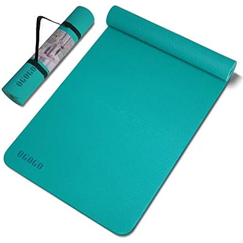OGOGO Yoga Mat Double-Sided Non Slip,Eco Friendly Exercise Yoga Mat for Men and Women,Thick High Density Pro Mat with Carrying Strap Cover