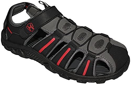 Easy USA Men's Waterproof Sport Sandals (12, Black/Grey)