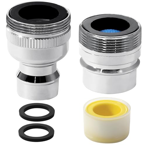 Biaungdo 2 Pack Dishwasher Faucet Adapter, Portable Sink Faucet Aerator Adapter Connection, 15/16-27 Male & 55/64-27 Female for Kitchen/Bathroom