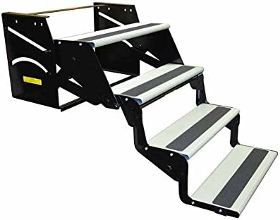 Elkhart Tool RV Motorhome Camper Trailer 24" Quad Step / 27" Drop/Foldaway Aluminum Steps