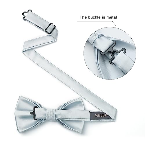 Image of HISDERN Bow Ties for Men Pretied Bowties Classic Formal Business Bow Tie Adjustable Tuxedo Bowtie for Wedding Party