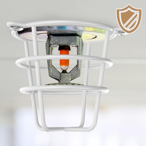 Image of 8 Pcs White Fire Sprinkler Head Guard Cover,Durable Fire Spirnkler Head Guard for Both 1 /2 inch & 3 /4 inch Fire Head,Guard for Fire Head for Protecting Flush Mount /Side Wall /Pendent Head Semi