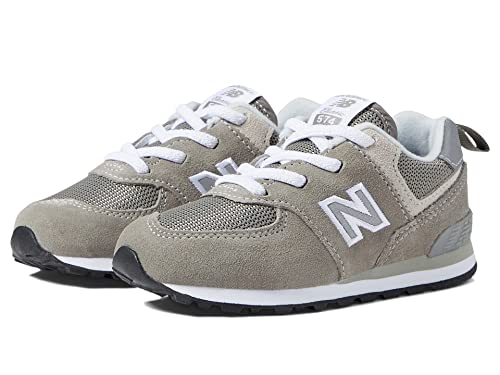 Image of New Balance Kid's 574 V1 Lace-Up Sneaker (Infant /Toddler), Grey /White, 6.5 Toddler