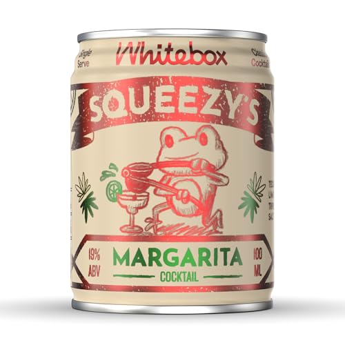 WHITEBOX COCKTAILS Single Serve Classic Squeezys Margarita Single Cocktail Can | Classic Full Strength Margarita | Pre-mixed Cocktails Ready To Drink 1x100ml