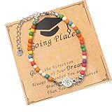 Heoscus Edelstein Perlenarmband Abschlussschmuck Für Frauen Mit Und Grußkarte Verstellbares College Zubehör Abschlussschmuck Für Freunde