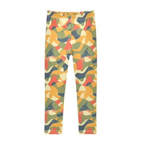 KLL Military Camouflage Pattern Safari Toddler Girl Cotton Leggings Fashion High Waisted Lounge Pants Gym