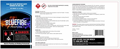 Bluefire BF-LPBB-3-FBM Pack Of 3, Bluefire Standard Propane Gas Cylinder Canister Welding Brazing Soldering Fuel Gas thumb #2