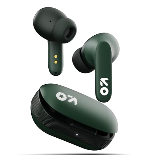 GOBOULT Z20 Made in India Bluetooth Ear Buds Wireless with 51H Playtime, Clear Calling ENC Mic, Low Latency Gaming, 10mm Bass Drivers Earbuds Buds TWS Bluetooth Wireless Earphones (Pine Green)