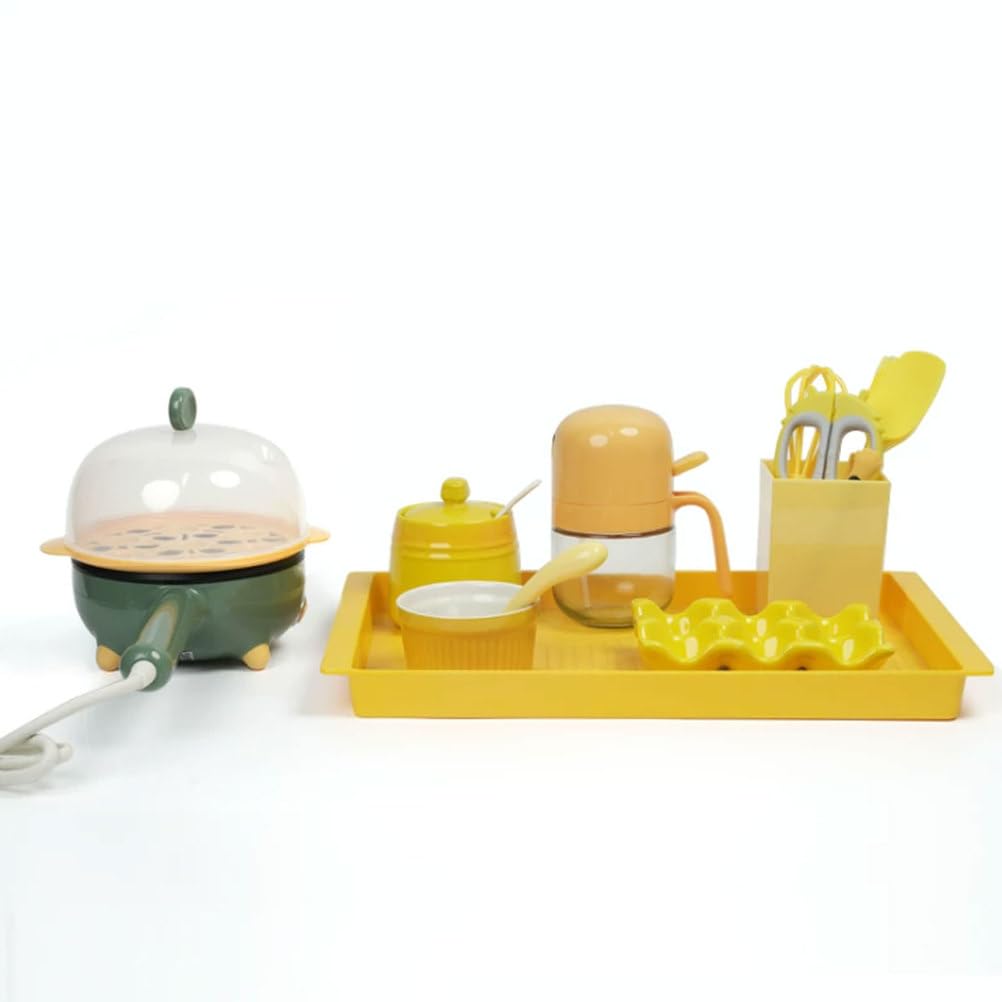 ttnmrc Montessori Egg Cooking Work Set, Real Kids Safe Kitchen Prep Kit with Non-Stick Pan, Egg Cooker & Utensils