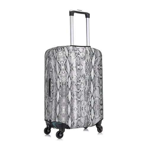 snake skin black and white Print Luggage Cover Suitcase Protector Anti-scratch Fits 18-32 Inch Trolley Case3