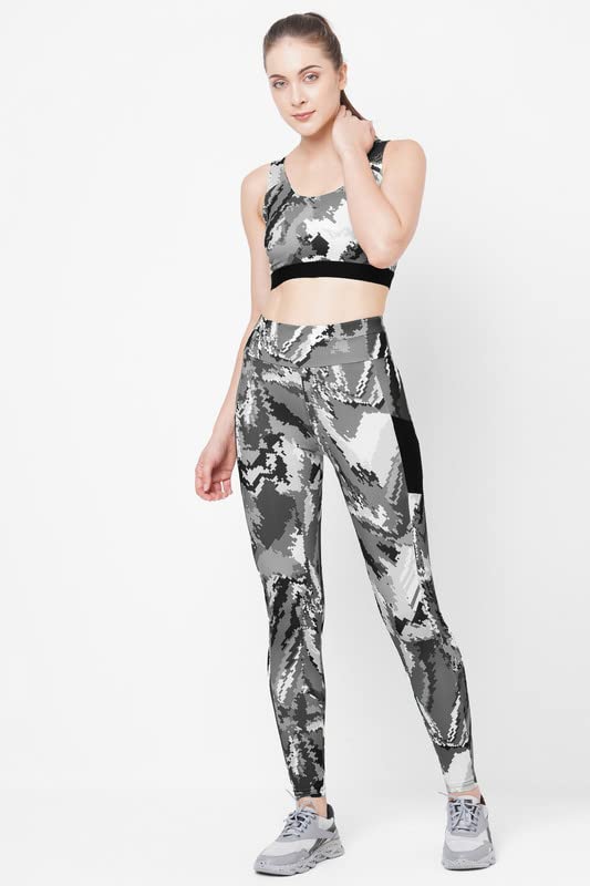 Image of JUST-Dry 7 /8 HIGH Waist CAMO Print GO Train Workout Tights