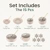 Chef Power Ceramic Cookware Sets, 15Pcs Pots and Pans Set Non Stick, Cookware Set with Stainless Steel Handle, Dishwasher & Oven Safe, Taupe and Light Gold Handle #1