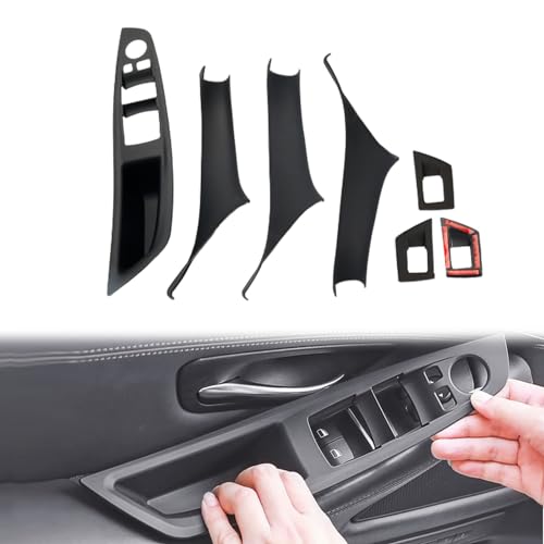 BJchiwu 7pcs No-Remove Interior Door Pull Handle Sticky Cover for BMW 5 Series F10/F11...