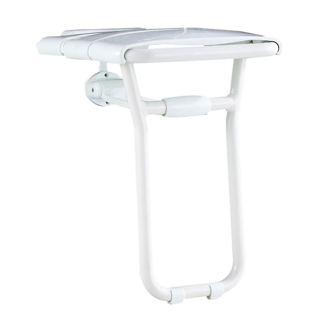 Chaise de douche murale blanche pliante avec pieds pour senior