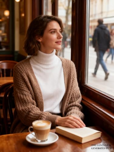 Image of DAIMIDY Turtleneck Sweater for Women Long Sleeve Knit Tops | Soft and Breathable,Ensuring You Stay Comfortable Throughout The Day.Perfect for Party, Holiday,Work,Shopping,Daily Etc.