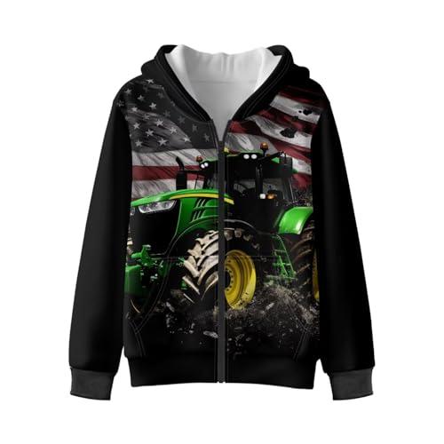 Dolyues Boys' Sweatshirt Hooded Zipper Hoodie Long Sleeve Cardigan Pockets Sweatshirts Fleece Jacket Size 6-12 Years3