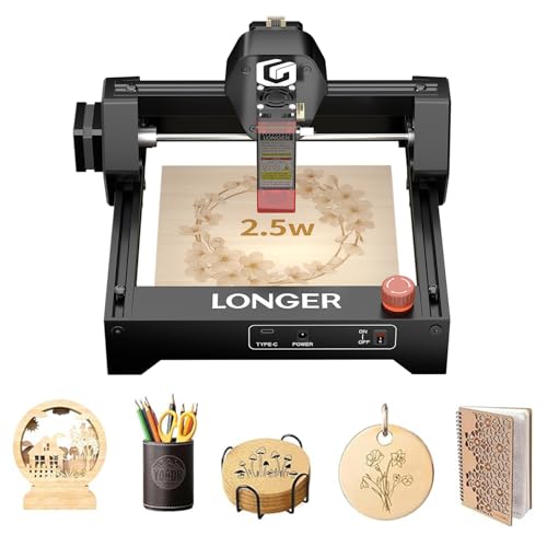 LONGER RAY5 Mini 2.5W Laser Gravurmaschine mit Rotationsgerät & Schneider
