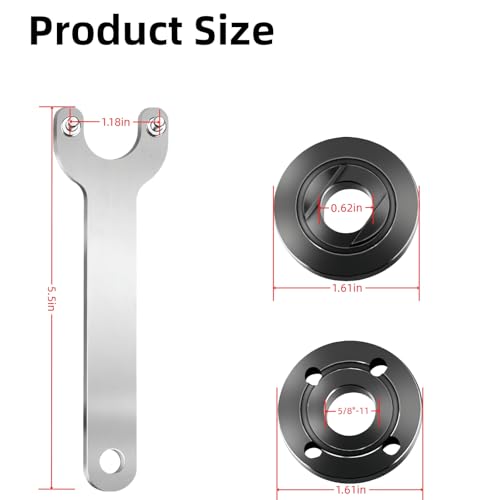 BLOLACDZ Kit de chave de porca de rebarbadora, 9 peças, porca de trava de flange 5/8-11 para esmeril