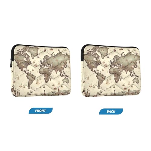 Funda para Laptop 13-14 Pulgadas con Diseño de Mapa Mundial miniatura 2