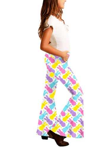 Image of Deerose Girls Halloween Hippie Bell Bottom Pants High Waist Flare Pants 5-14 Years
