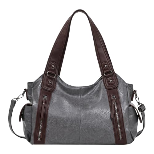 Sac à main pour femme grand format style rétro clouté en simili cuir
