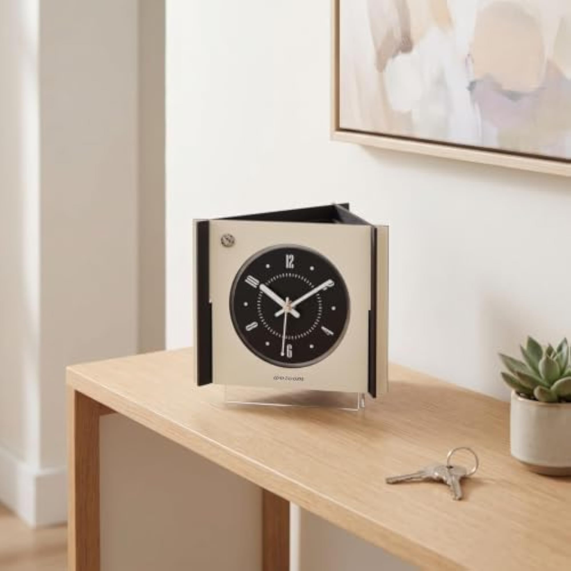 Classic Square Decorative Clock, Textured Minimalist Design