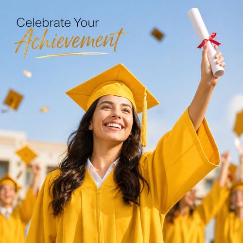 Image of Raj Costume Graduation Gown, Cap & Sash Set for Kids & Adults | Matte Polyester Academic Convocation Dress | Graduation Ceremony Robe for School, College & University Degree Day