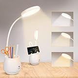 URAQT Lampe de Bureau de Porte-stylo, Tactile Lampe de Bureau à LED Dimmable avec 3 Modes...