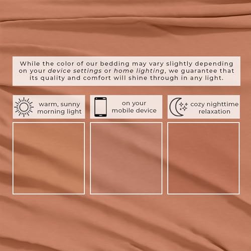 Image of Great Bay Home Cotton Jersey Knit King Sheet Set - Ultra-Soft, Stretchy, Heathered Melange Bed Sheets - Cozy, Soft T-Shirt Sheet & Pillowcase Set (Terracotta)