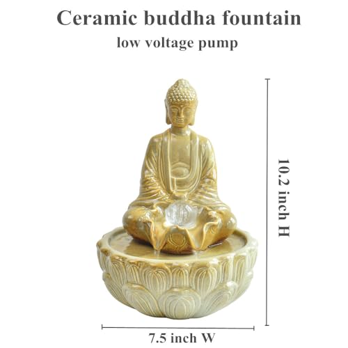 Generic Ceramic Fountain Tabletop Water Feature Indoor Home Office Kitchen Buddha Decoration Gift thumb #1