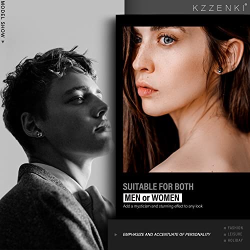 Retro Dark Shadow Stud Earrings, Hypoallergenic Stainless Steel Cubic Zirconia Earrings4