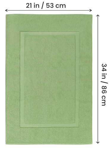 Utopia Towels Cotton Banded Rug, Bath Mats, Not a Bathroom Rug, 21 by 34 Inches, 100% Ring Spun Cotton, Highly Absorbent Shower Bathroom Floor Mat, Sage Green, 2 Pack