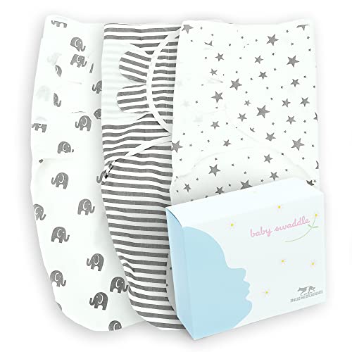 Image of Dingos and Dachshunds Baby Swaddle Sack incl. 3 Baby Beanies (Pack of 3) - 100% Oeko-TEX Cotton - Newborn Swaddle 0-3 Months - Sleep Sack Swaddle
