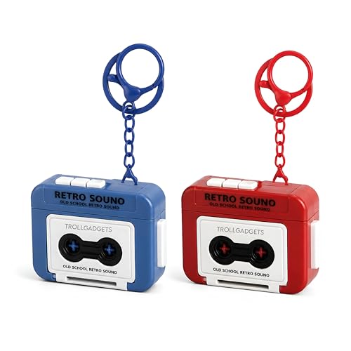 Image of TrollGadgets Retro Sound Voice Recorder Keychain, Mini Retro Cassette Recording Keychain with Playback, Portable Voice Message & Sound Recorder, Fun Recording Device, Pack of 1
