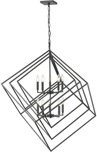 Z-Lite 457-10MB Euclid Chandelier, 10-Light 600 Total Watts, Matte Black