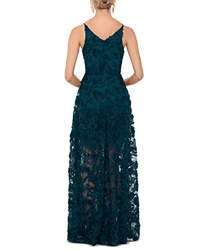 Xscape Womens Floral Lace Gown Dress, Green, 6 #TOP2