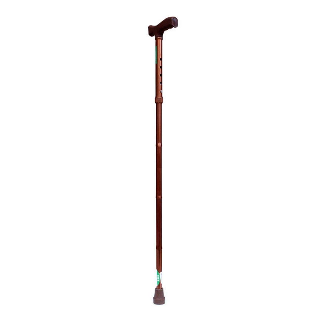 Bastone da passeggio pieghevole Stampelle telescopiche Canne in alluminio regolabili in altezza, Marrone 80-90 cm, Alpinista anziano, Desiderio di viaggiare
