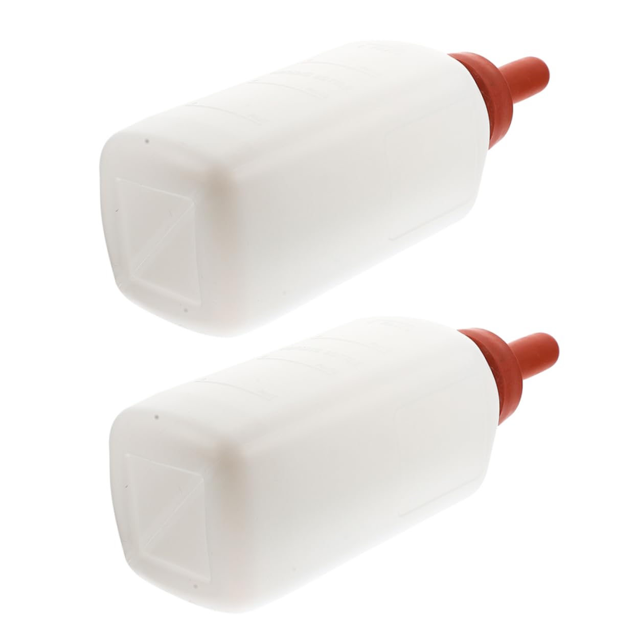 Biberón para Lactancia de Terneros de 2l Tetina de Goma y Cuerpo Vertical, Alimentador de Leche Animal para Cabritos y Corderos en Granjas Pequeñas y Medianas, Pack de 2 Unidades