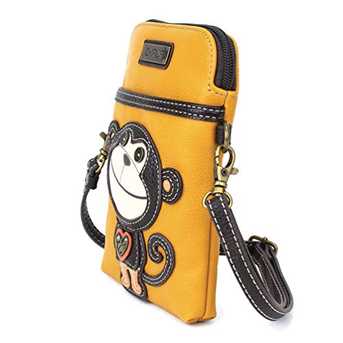 Image of CHALA Wilderness Animal Collection Cell Phone Crossbody Purse-Women PU Leather /Canvas Multicolor Handbag w /Adjustable Strap