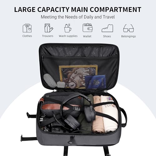Image of WITZMAN Carry On Travel Backpack for Men Large Convertible 45L Luggage Backpack fit 17 Inch Laptop Airline Approved(B688 Silvery Grey)