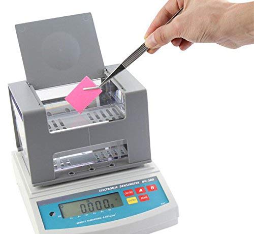 CGOLDENWALL Solido Elettronico Densitometro Solido 0,001 g/cm3 Solidi Digitali Gomma Plastica Granuli Densitometro Polimero Automatico Gravimetro (1200g)