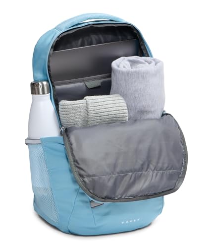 Image of The North Face Women's Vault Everyday Laptop Backpack - Commuter Travel Bag, Water-Repellent, Spacious Main Compartment, Pale Teal, One Size