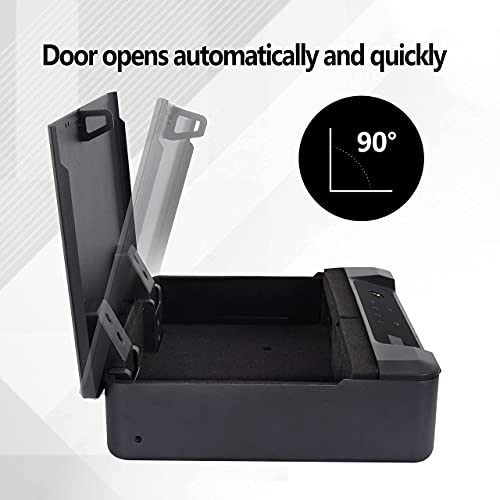 Adoreal Gun Safes for Pistols, Smart Biometric Gun Safe with LCD Monitor and Acrylic Touch Keyboard, Quick-Access Handgun Safe Gun Lock Box with Fingerprint Lock, Keypad and Keys