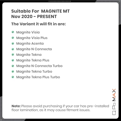 Image of Q Po Magnite Manual (MAX) Nov 2022 - Present | ECO TPE Car Floor Mat |Anti Slip All Weather Mats for Magnite (Manual) (Black)