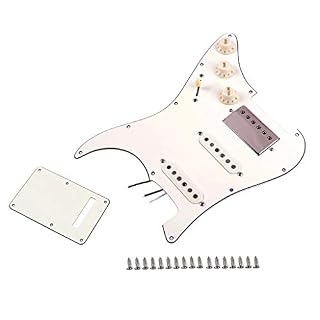 Alnicov Pickguard pré-câblé chargé de guitare SSH Alnico Micros double rail Humbucker avec couvercle arrière pour… - Les Beatles, Paul McCartney, John Lennon, RIngo Starr, George Harrison Alnicov Pickguard pré-câblé chargé de guitare SSH Alnico Micros double rail Humbucker avec couvercle arrière pour… – Image 2
